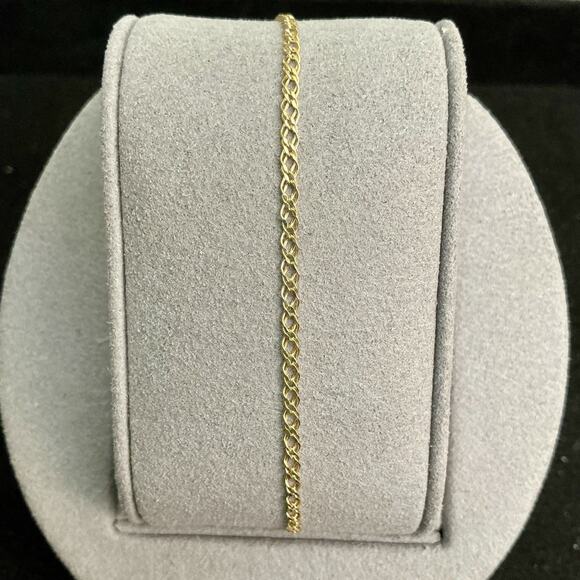 SOLID 10k Gold Rombo Link Bracelet 7in -NEW~Last One - Picture 1 of 8